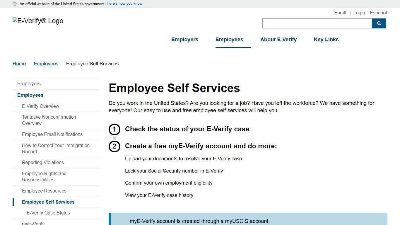 Employee Self Services | E-Verify